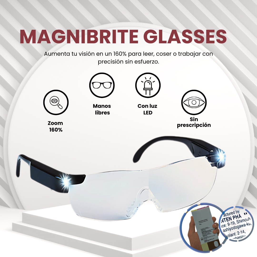 Gafas de aumento con luz LED
